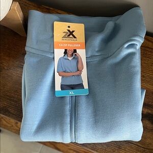 ZeroXposur Light Blue 1/4 Zip Pullover XL Women’s short sleeve zip pullover